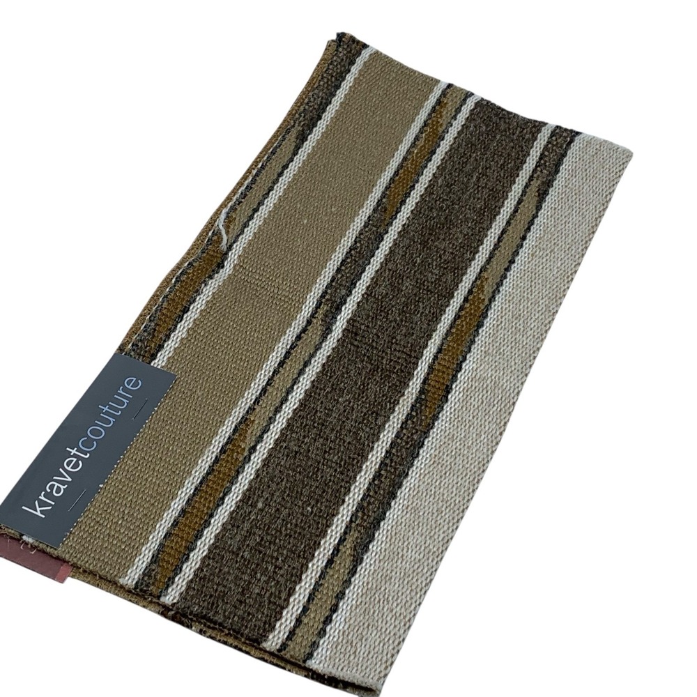 Kravet Couture Nomad Chic Fabric Sample Heritage Craft Shale Stripe Brown Beige‎